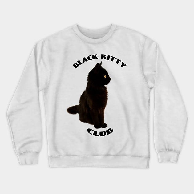 Black Kitty Club Crewneck Sweatshirt by SPACE ART & NATURE SHIRTS 